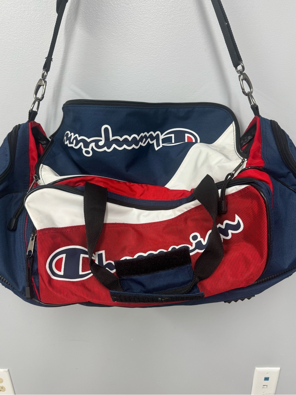 Champion Red, Navy & White Sport Duffle Bag